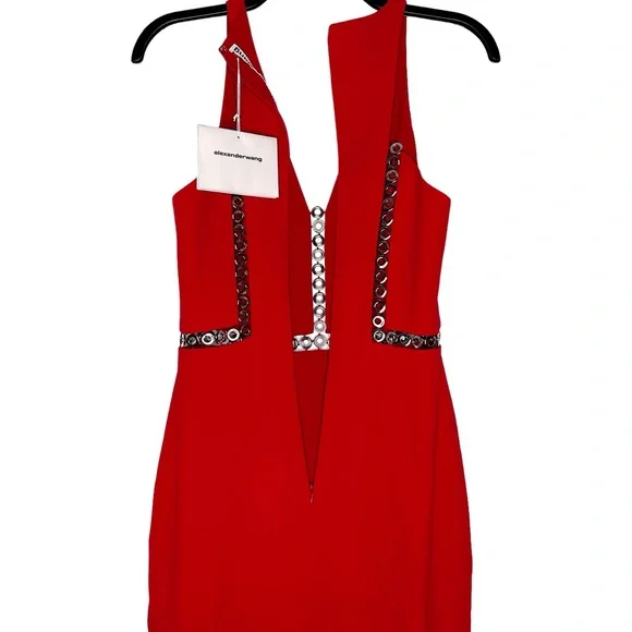 Alexander Wang Racerback Column Dress w/ Grommet Trim, NWT